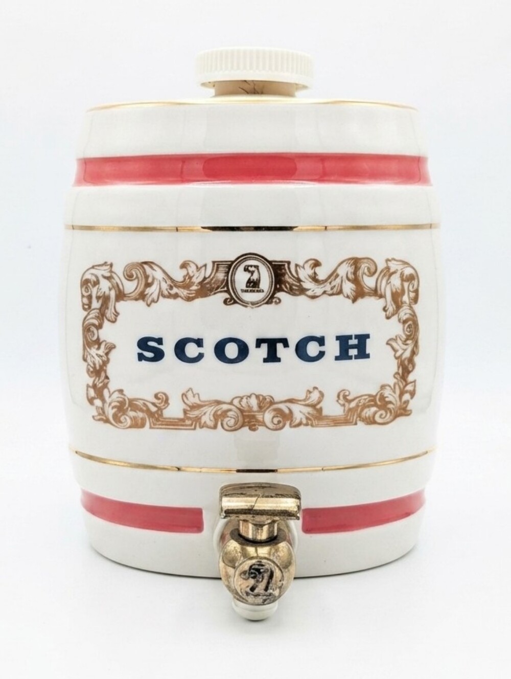 1950s 🥃 Wade - Royal Victoria Ceramic Scotch Barrel - Vintage Decanter (B)